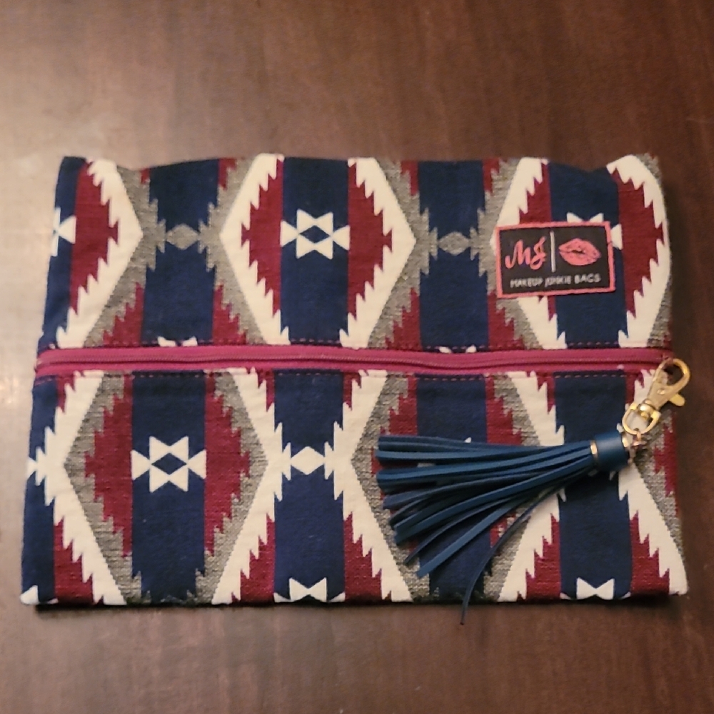 Makeup Junkie MJ Small Geometric Print Bag NWOT